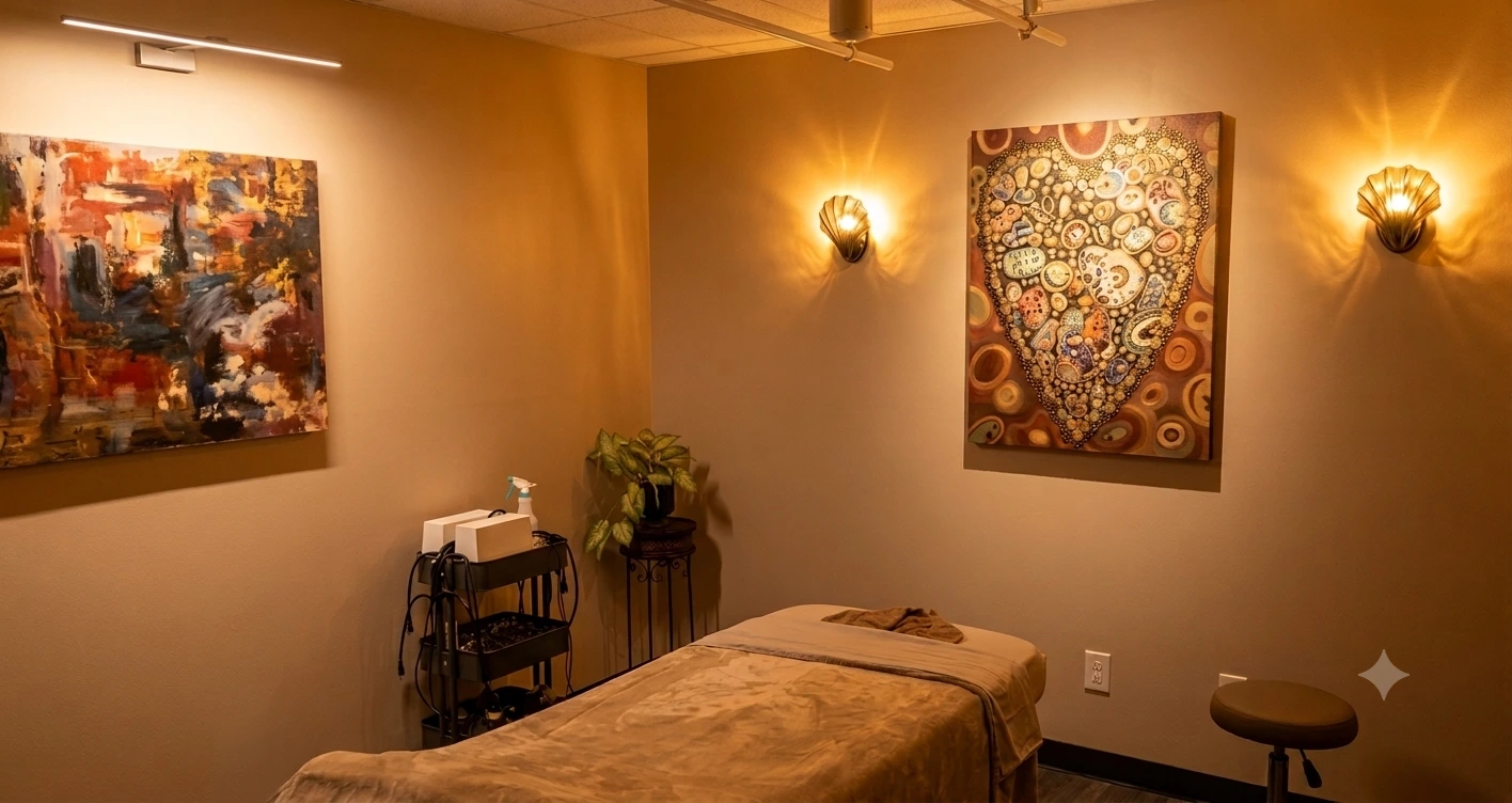 Swedish massage in a peaceful treatment room