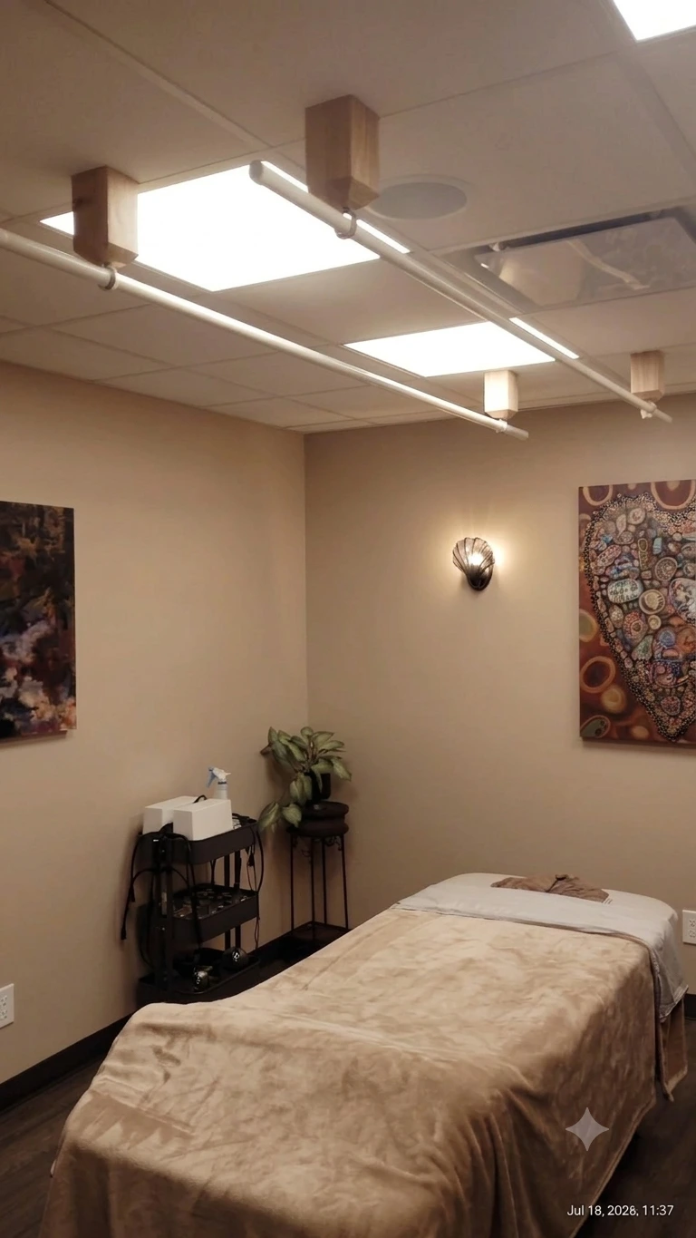Deep tissue massage treatment room